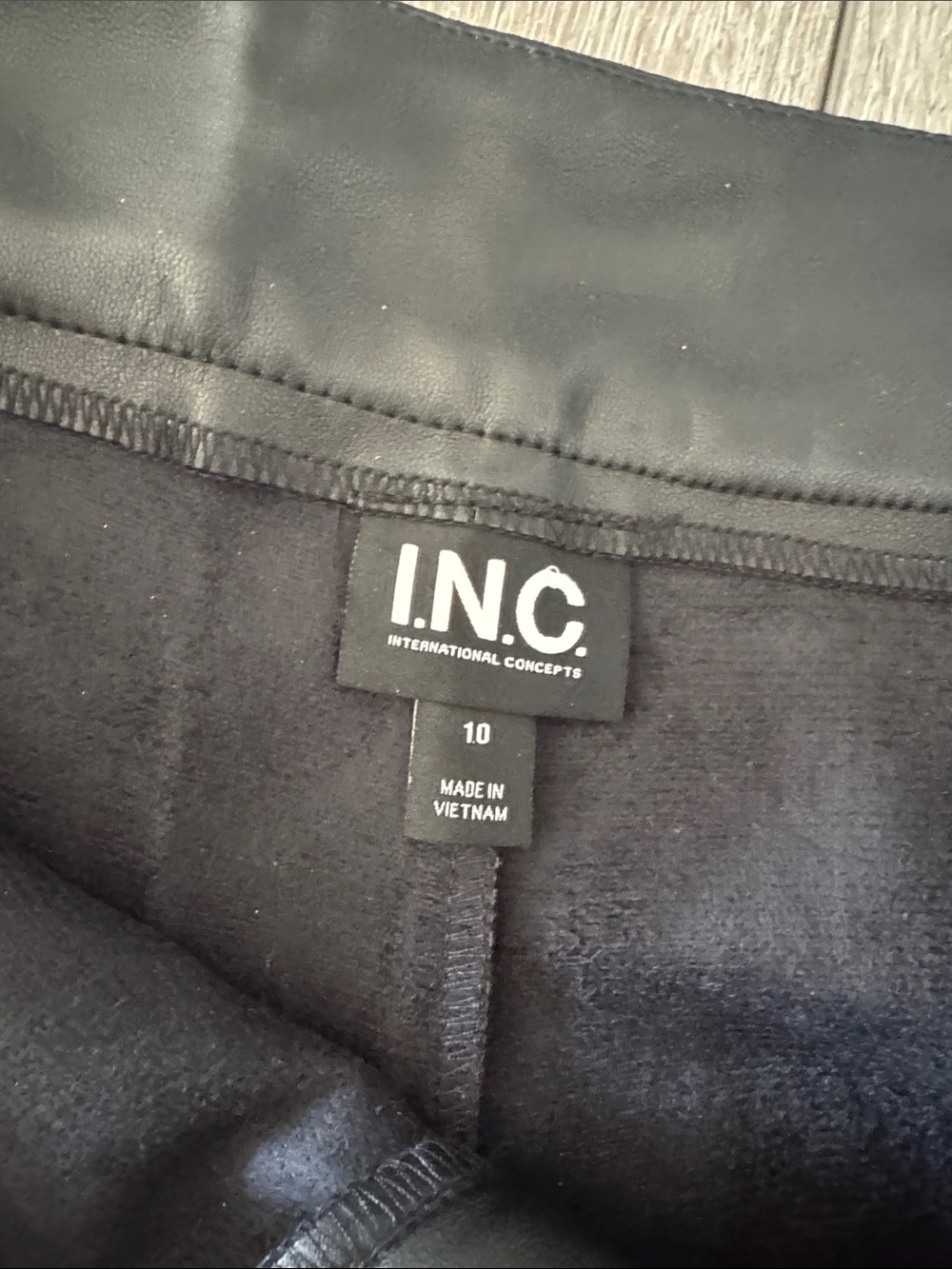 INC International Concepts Black Faux Leather Straight-Leg Pants - Picture 5 of 7